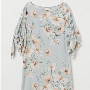 Floral Dress With Tie Sleeves